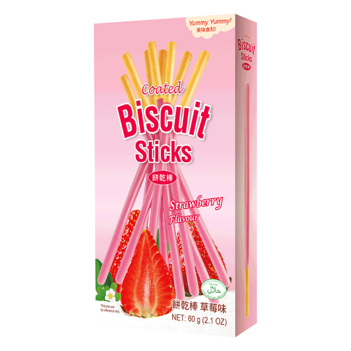 Strawberry flavored biscuit sticks 60g