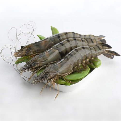 Frozen Food 8/12 Black Tiger Prawns with Head and Shell 700g