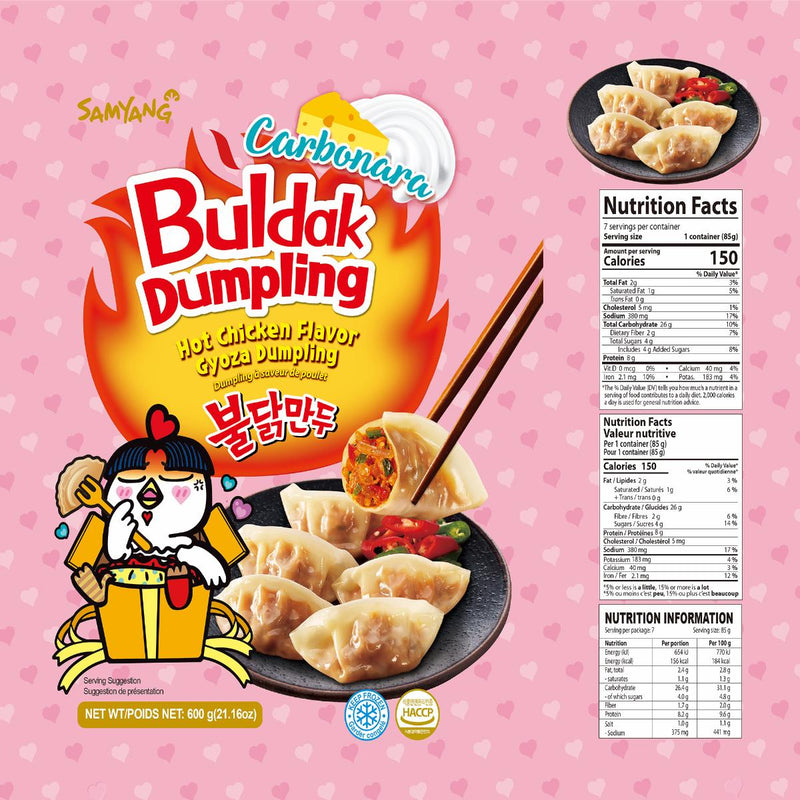 Gefrorene koreanische würzige Putenknödel Carbonara 700g