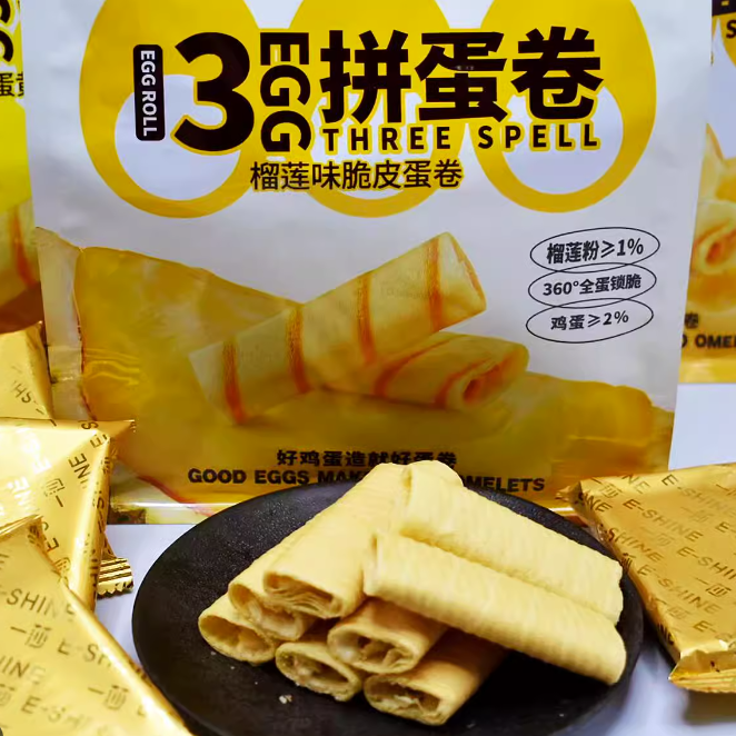 Neues Produkt! ! ! Knusprige Eierrolle mit Durian-Geschmack 208 g