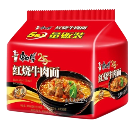 五连包经典红烧牛肉面 5×106g