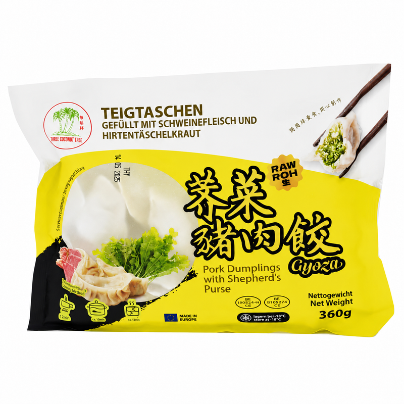 冰冻食品荠菜猪肉饺子 360g