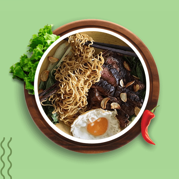 5er-Pack indonesische Bratnudeln/Instantnudeln mit Rindfleischgeschmack 5*80g