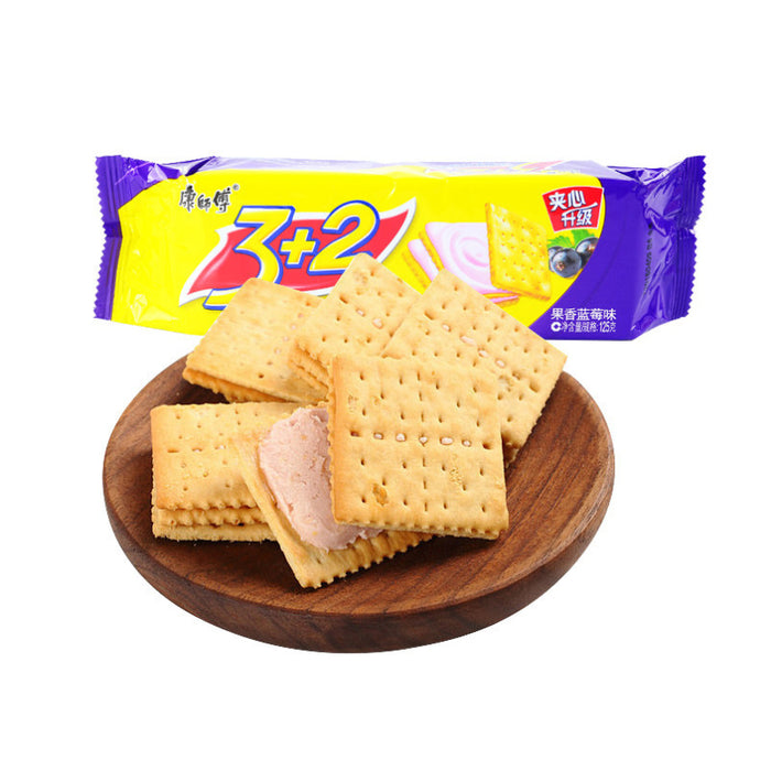 3+2 fruity blueberry flavored soda sandwich cookies 125g