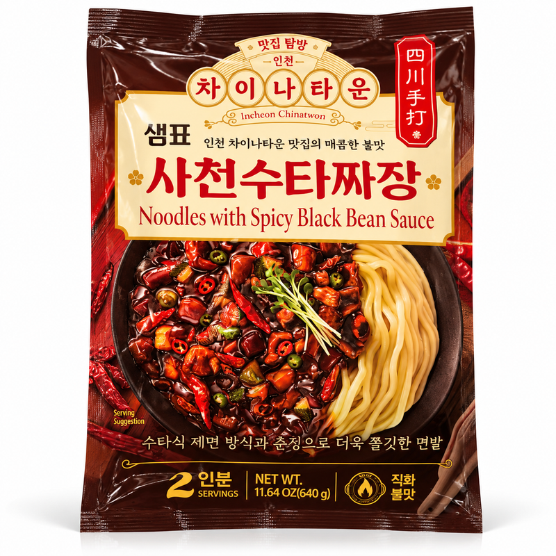 韩国手打炸酱面加辣版 640g