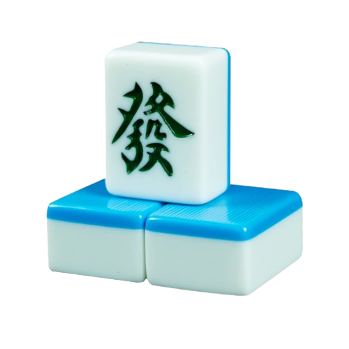 机打大麻将牌配骰子蓝色 144张