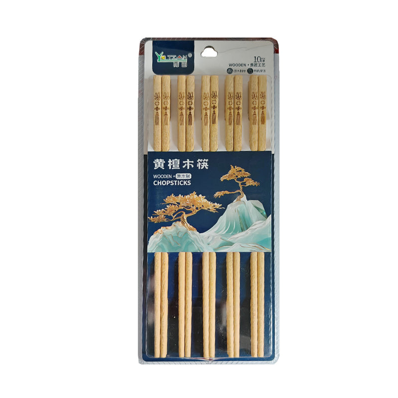 10 pairs of carved rosewood chopsticks