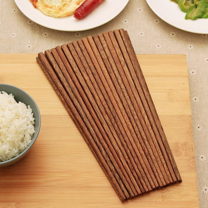 Wood-colored bamboo chopsticks 10 pairs