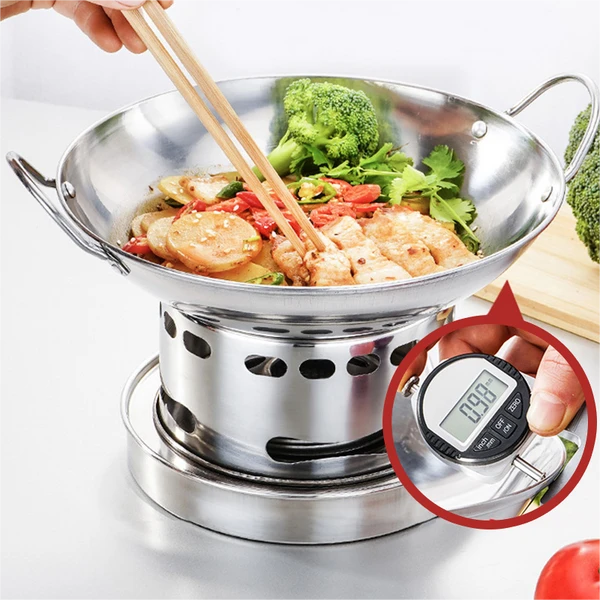 Stainless Steel Alcohol Stove Hot Pot ⌀23cm