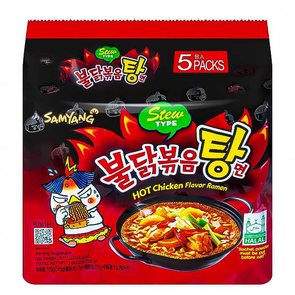 韩国辣火鸡面五连包 725g