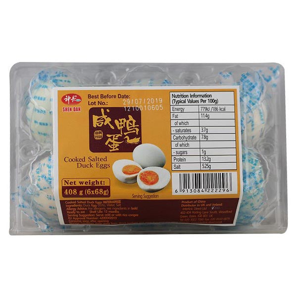 6x salted duck eggs 408g